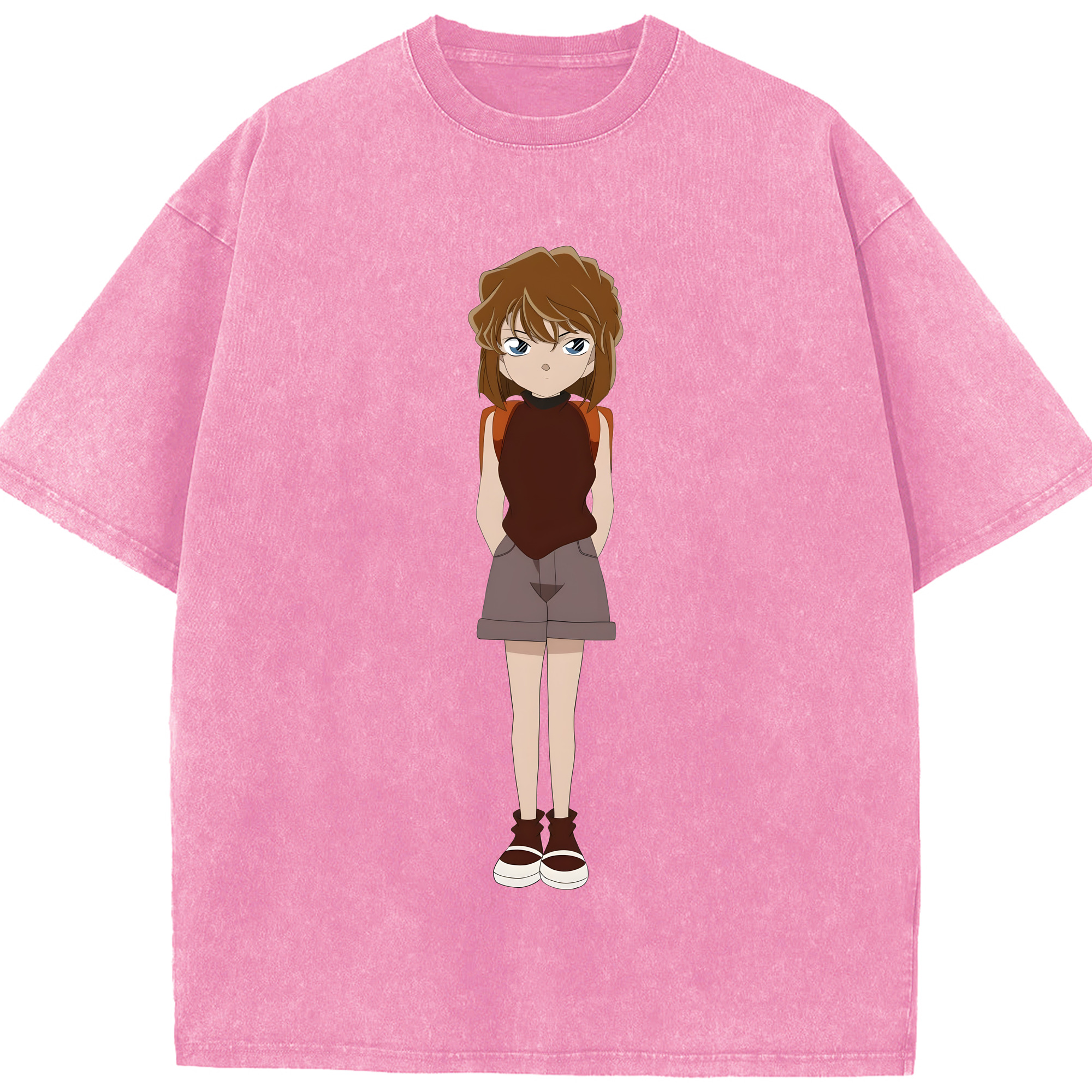 （画像用） 名探偵コナン 灰原 哀 はいばら あい Detective Conan Anita Hailey、Vi Graythorn Haibara Ai 綿100% ヴィンテージ風 半袖Tシャツ（フロントプリント）